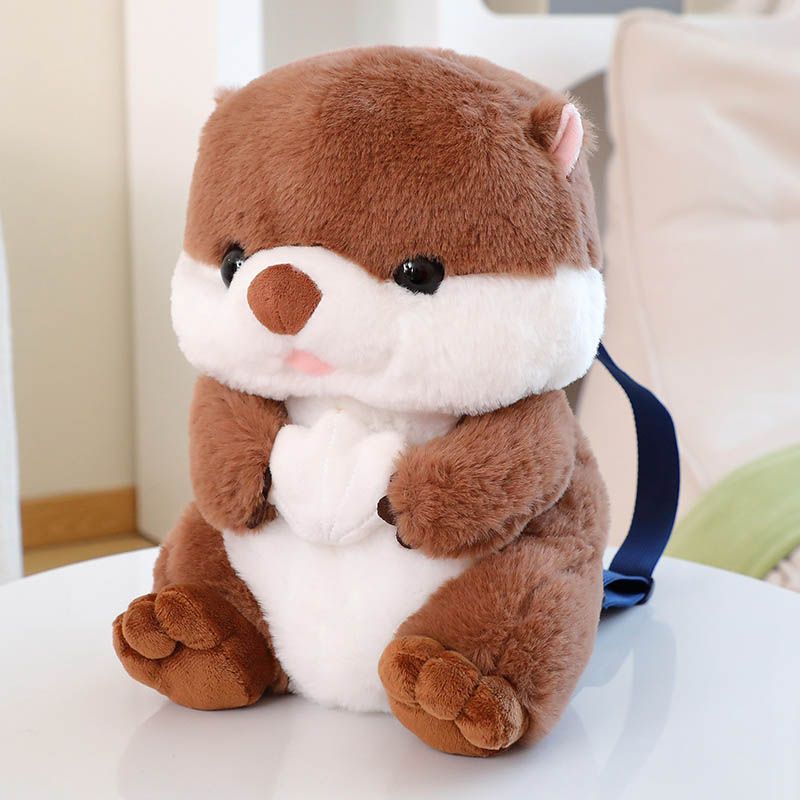 Cute Sea Otter Backpack Plush Bag toy triver