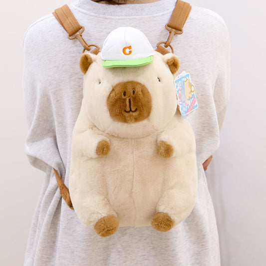 Cute Sporty Capybara Backpack Plush Bag toy triver