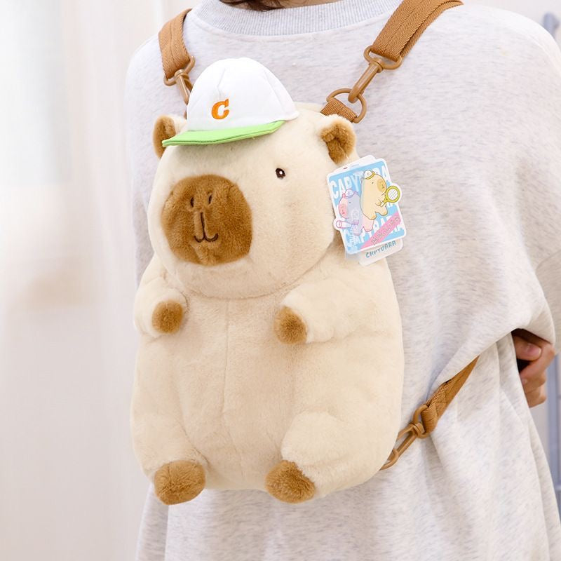 Cute Sporty Capybara Backpack Plush Bag toy triver