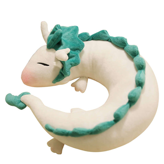 White Dragon Neck Travel Pillow Plush Toy Stuffed Animal toy triver