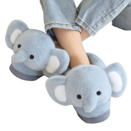 Fluffy Blue Elephant Slippers toy triver