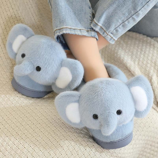 Fluffy Blue Elephant Slippers toy triver