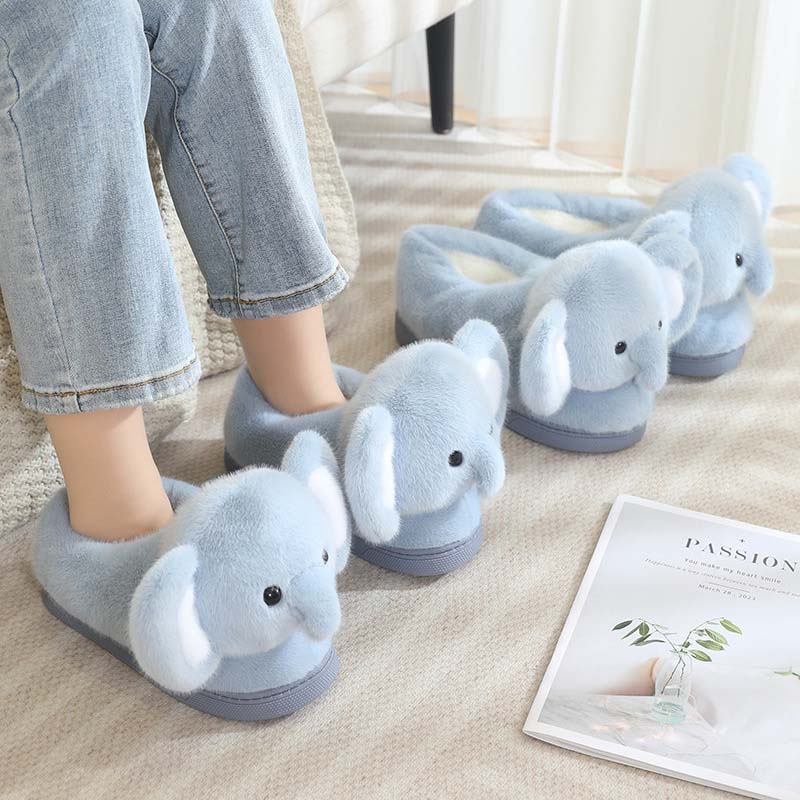 Fluffy Blue Elephant Slippers – Toy Triver
