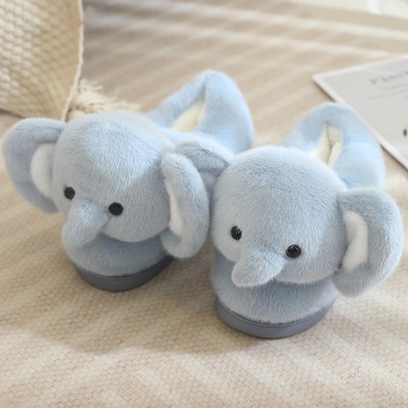 Fluffy Blue Elephant Slippers – Toy Triver