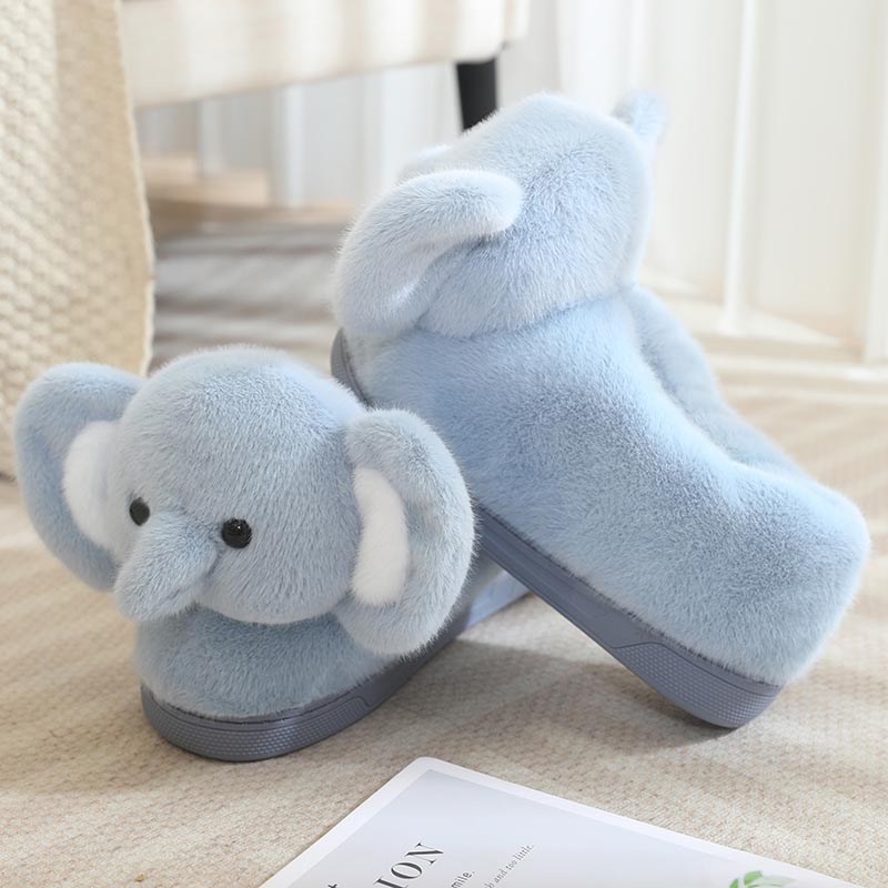 Fluffy Blue Elephant Slippers – Toy Triver