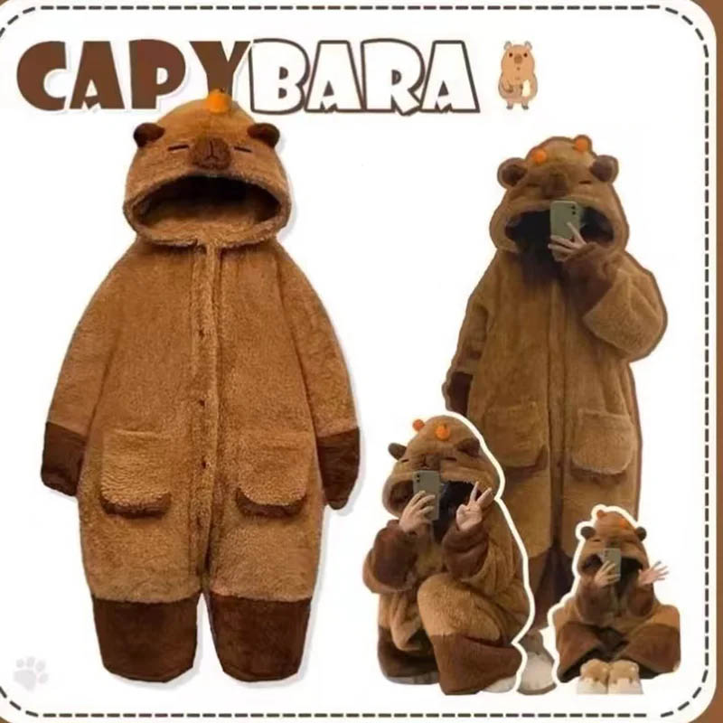 Funny Capybara Blanket Hoodie Pajamas Plush toy triver