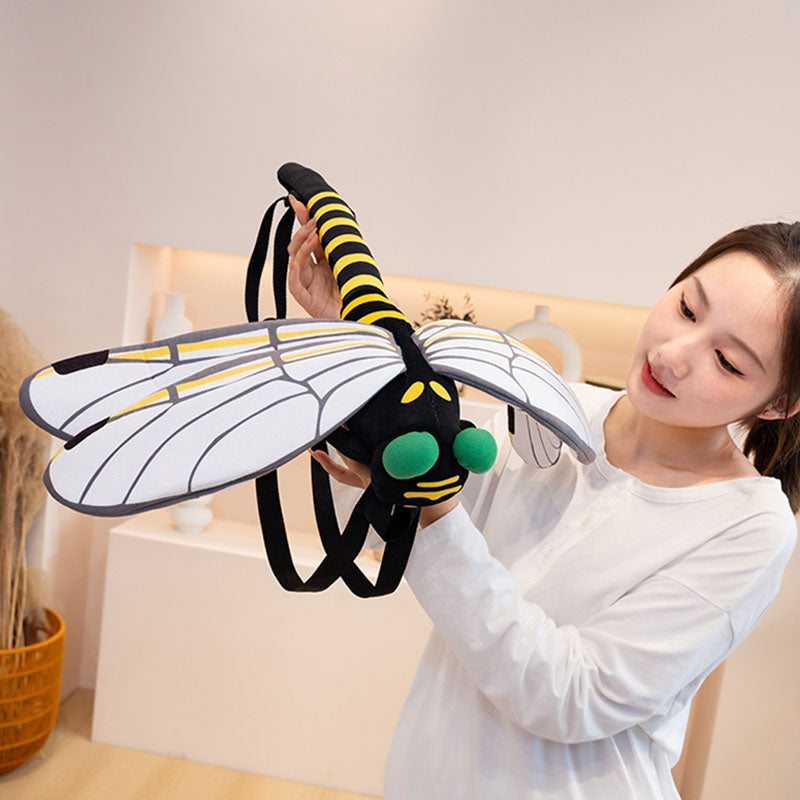 Funny Dragonfly Backpack Plush Bag toy triver