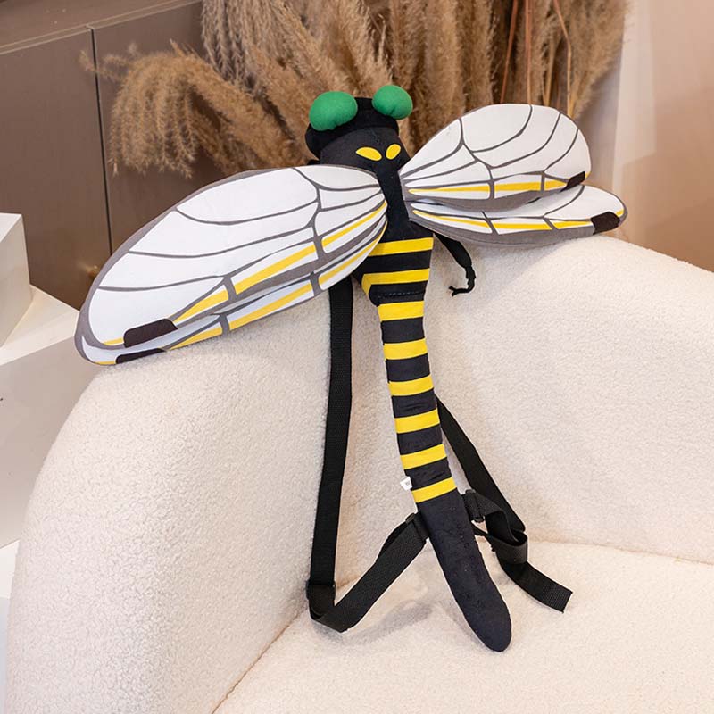 Funny Dragonfly Backpack Plush Bag toy triver