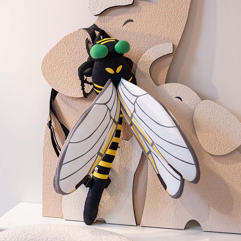 Funny Dragonfly Backpack Plush Bag toy triver