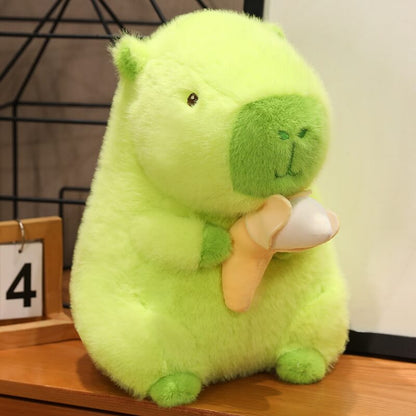 Funny Green Capybara Holding Banana Plush Toy toy triver