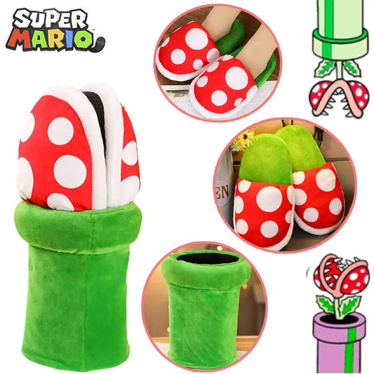 Funny Piranha Flower Mushroom Slippers toy triver