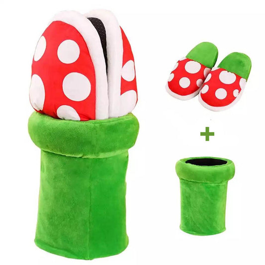 Funny Piranha Flower Mushroom Slippers toy triver