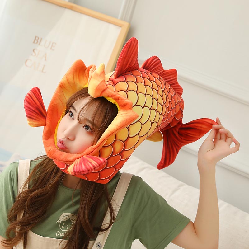 Shellfish Riddle Hat Funny Fish Plush Hat Cosplay Headwear – Toy Triver