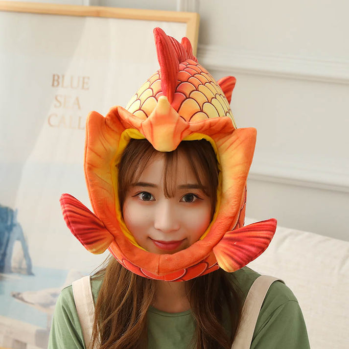 Shellfish Riddle Hat Funny Fish Plush Hat Cosplay Headwear – Toy Triver