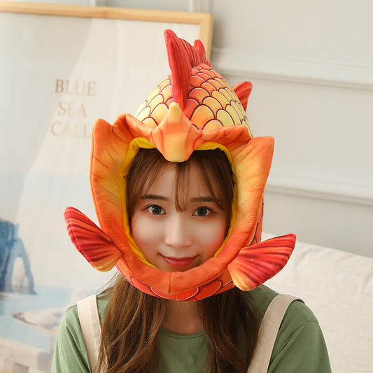 Funny Fish Plush Hat Cosplay Headwear Toy Triver