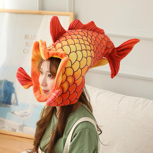 Funny Fish Plush Hat Cosplay Headwear Toy Triver