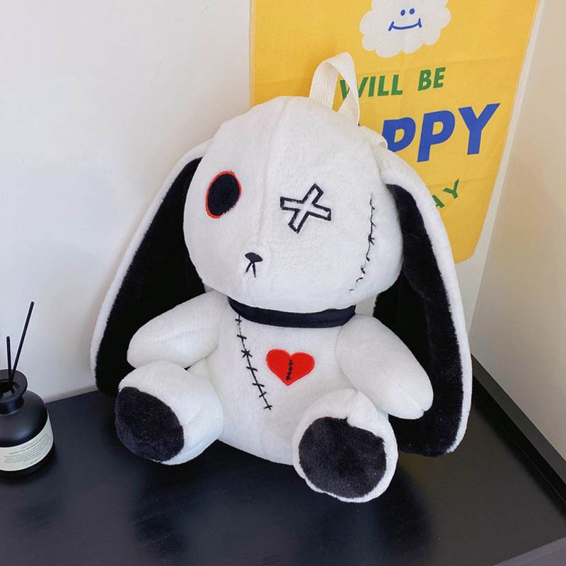 Gothic Pirate Rabbit Bunny Backpack School Shoulder Bag Plush toy triver