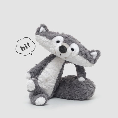 Cute Grey Wolf Plush Toy – soft cuddly forest animal stuffed toy for kids and wolf lovers