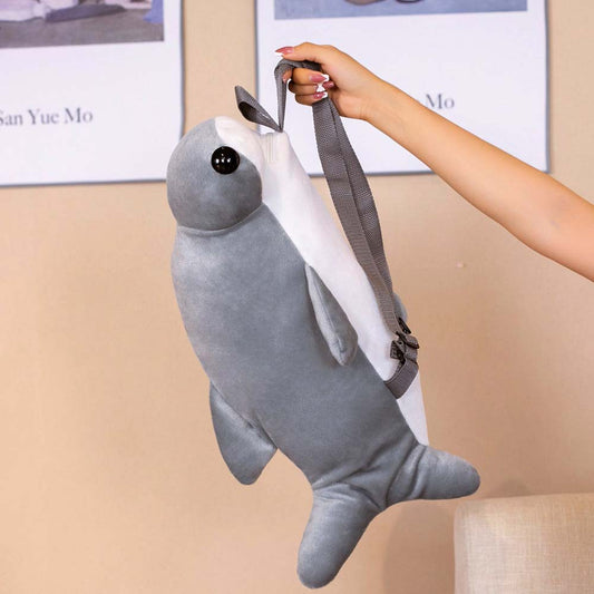 Hammerhead Grey Shark Backpack School Shoulder Bag Plush toy triver