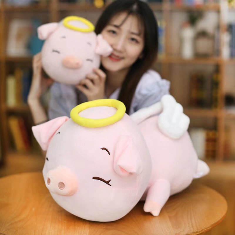 Kawaii Pink Angel Pig Plush toy triver
