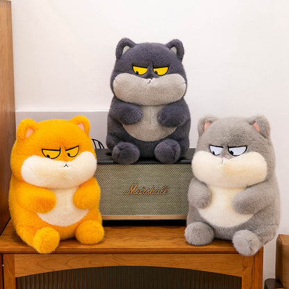 Kawaii Angry Fat Cat Plush Toy