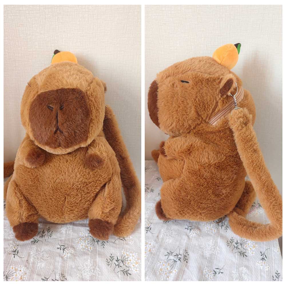 Kawaii Capybara Backpack Shoulder Bag Plush Toy toy triver