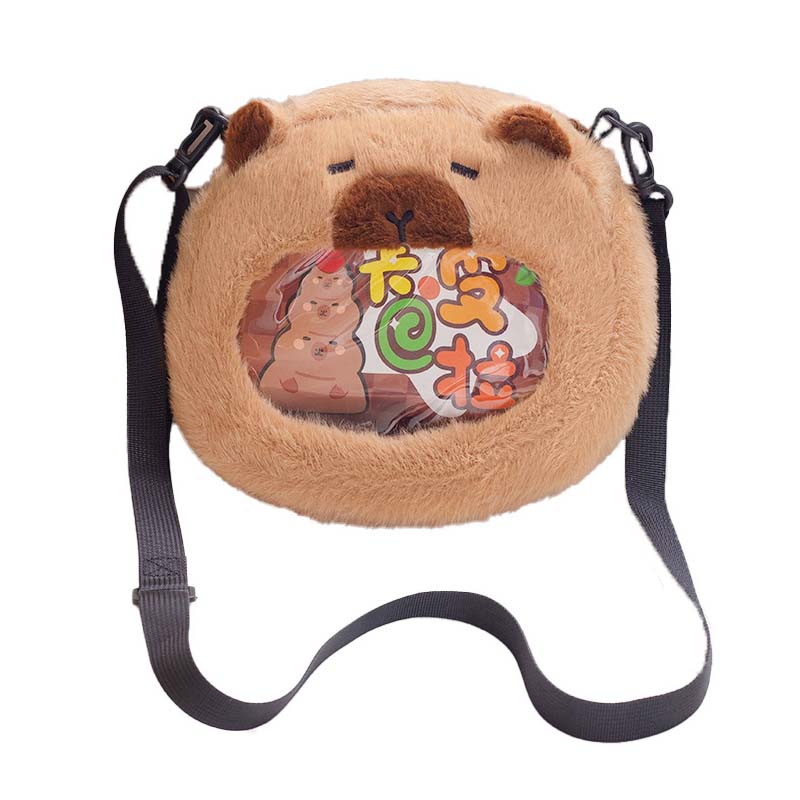 Kawaii Capybara Crossbody Shoulder Plush Bag toy triver