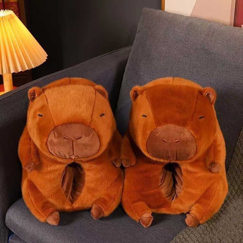 Kawaii Capybara Plush Slippers Indoor Home Shoes toy triver