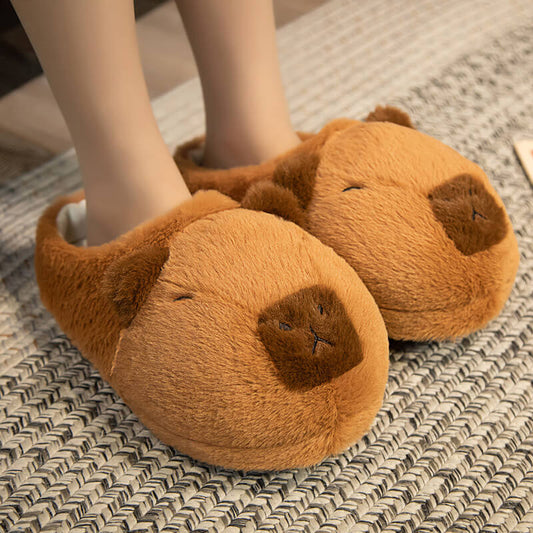 Kawaii Capybara Slippers Winter Indoor Home Shoes toy triver