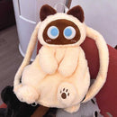 Kawaii Cat Backpack - Large White Cartoon Style Cute Bookbag - View #4