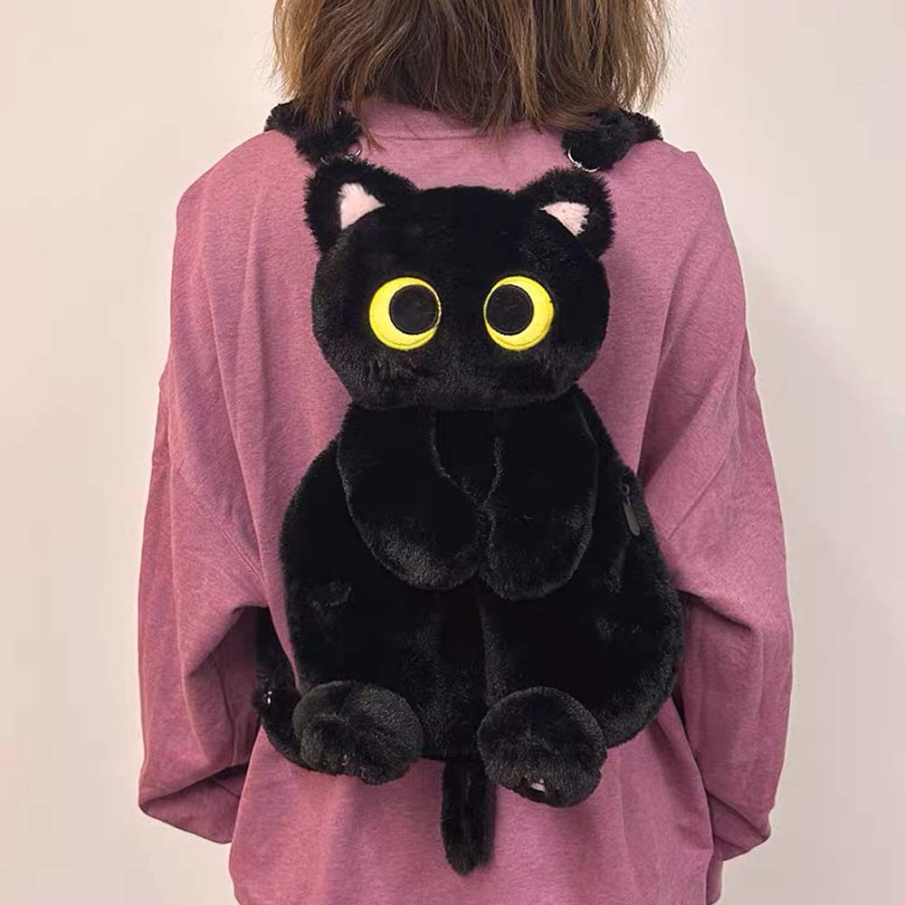 Plush cat online backpack