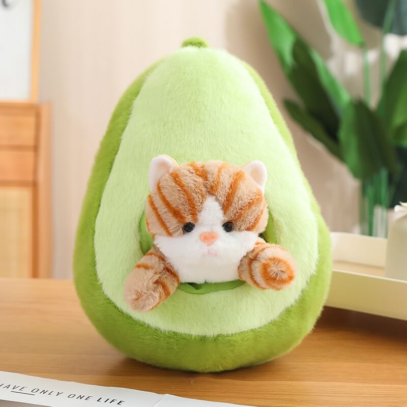 Kawaii Cat in Fruit Plush Toy-Quirky Fruit & Pet Fusion for Decor toy triver