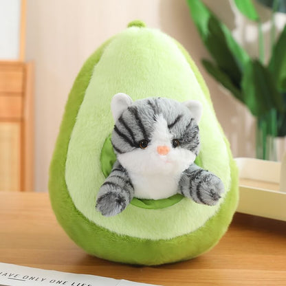 Kawaii Cat in Fruit Plush Toy-Quirky Fruit & Pet Fusion for Decor toy triver