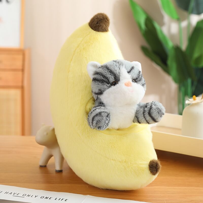 Kawaii Cat in Fruit Plush Toy-Quirky Fruit & Pet Fusion for Decor toy triver