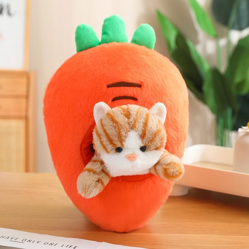 Kawaii Cat in Fruit Plush Toy-Quirky Fruit & Pet Fusion for Decor toy triver