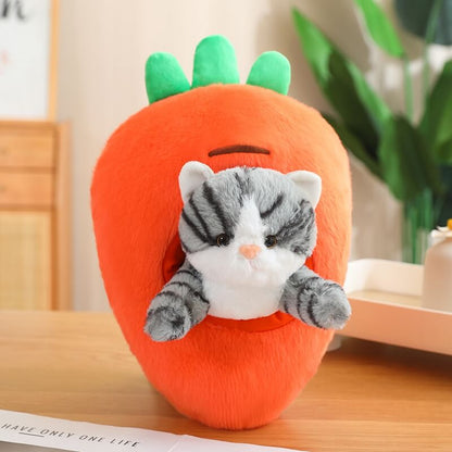 Kawaii Cat in Fruit Plush Toy-Quirky Fruit & Pet Fusion for Decor toy triver