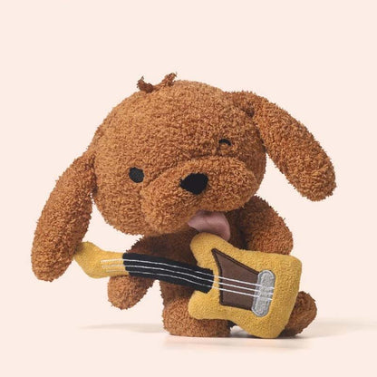 Kawaii Dog Plush Toy with Guitar
