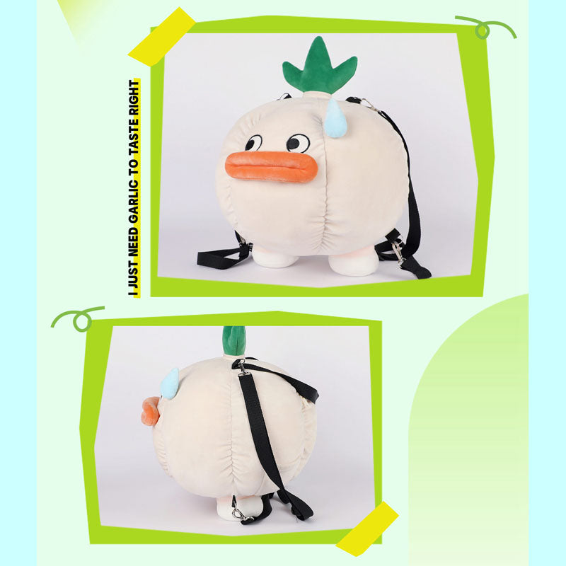 Kawaii Garlic Shoulder Backpack School Bag Plush Toy toy triver