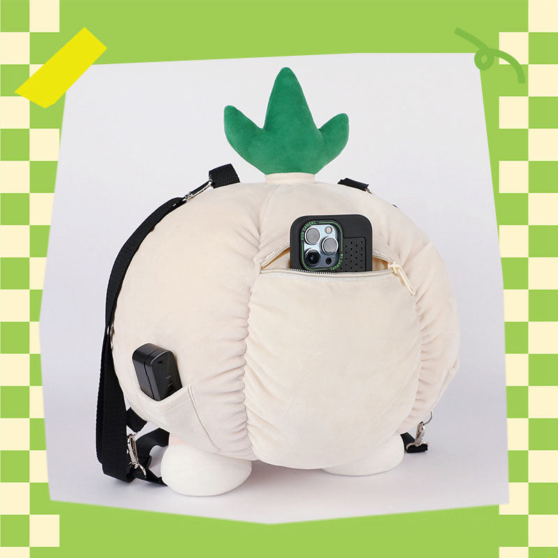 Kawaii Garlic Shoulder Backpack School Bag Plush Toy toy triver