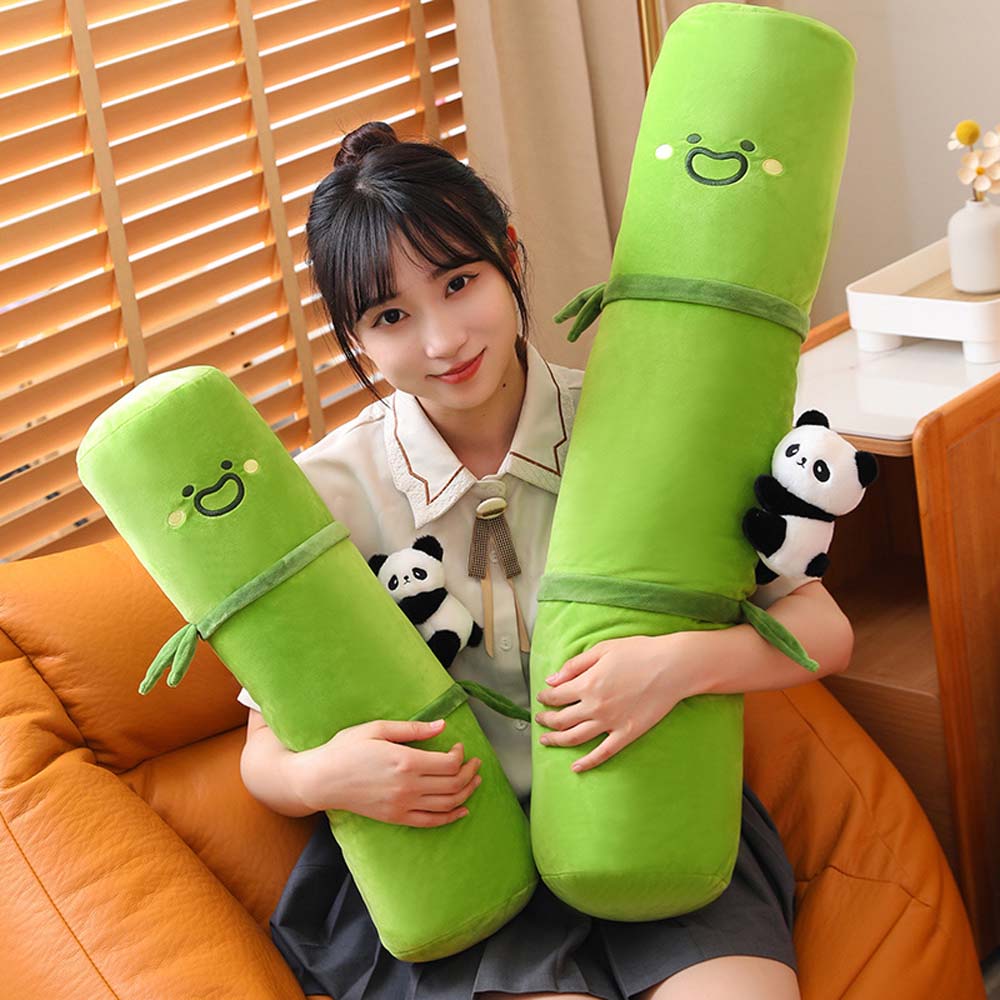 Kawaii Panda Bamboo Bolster Pillow Plush Toy toy triver