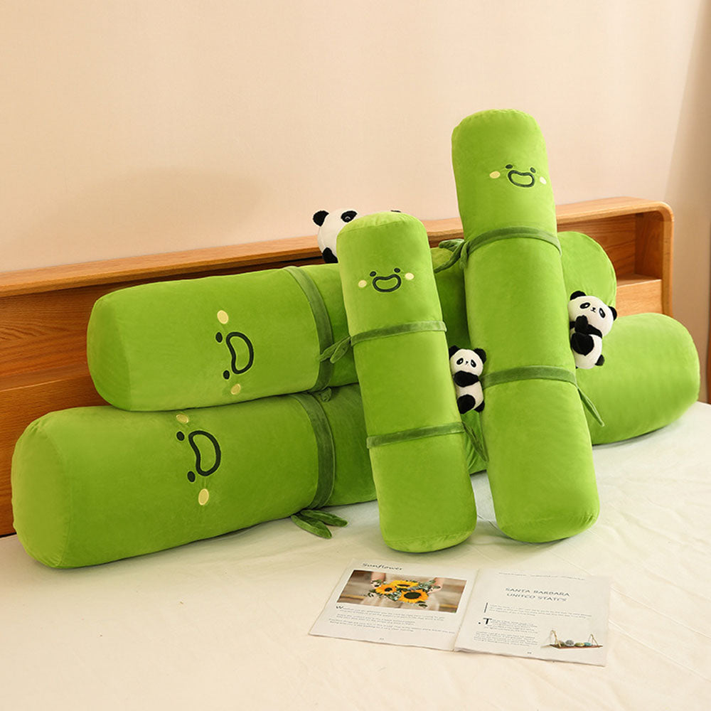 Kawaii Panda Bamboo Bolster Pillow Plush Toy toy triver