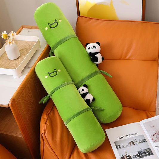 Kawaii Panda Bamboo Bolster Pillow Plush Toy toy triver