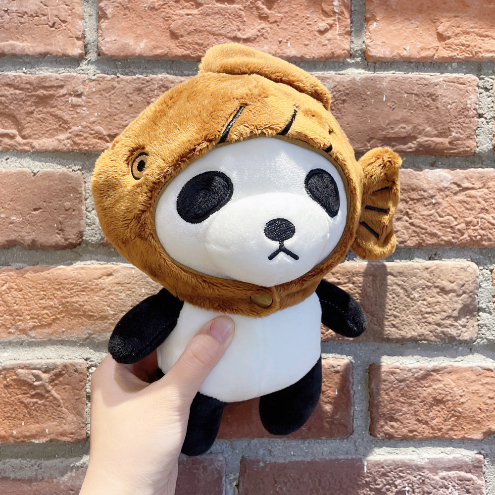 Panda in Taiyaki Fish Hat Plush Toy toy triver