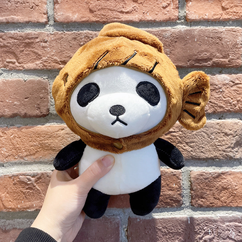 Panda in Taiyaki Fish Hat Plush Toy toy triver