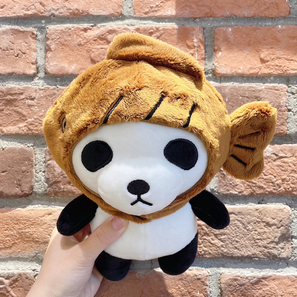 Panda in Taiyaki Fish Hat Plush Toy toy triver