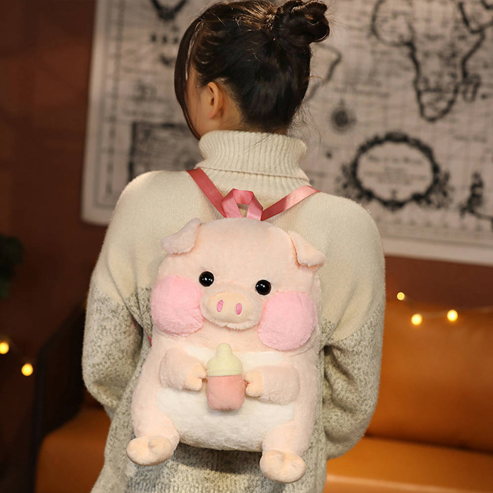 Kawaii Pink Pig Shoulder Backpack School Bag toy triver