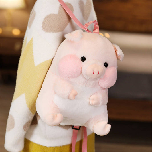 Kawaii Pink Pig Backpack Plush Bag toy triver