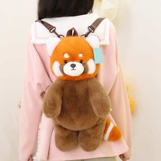 Kawaii Red Panda Backpack Plush Bag toy triver