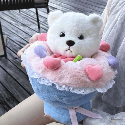 Kawaii Teddy Bear Flower Bouquet Stuffed Animal Plush toy triver