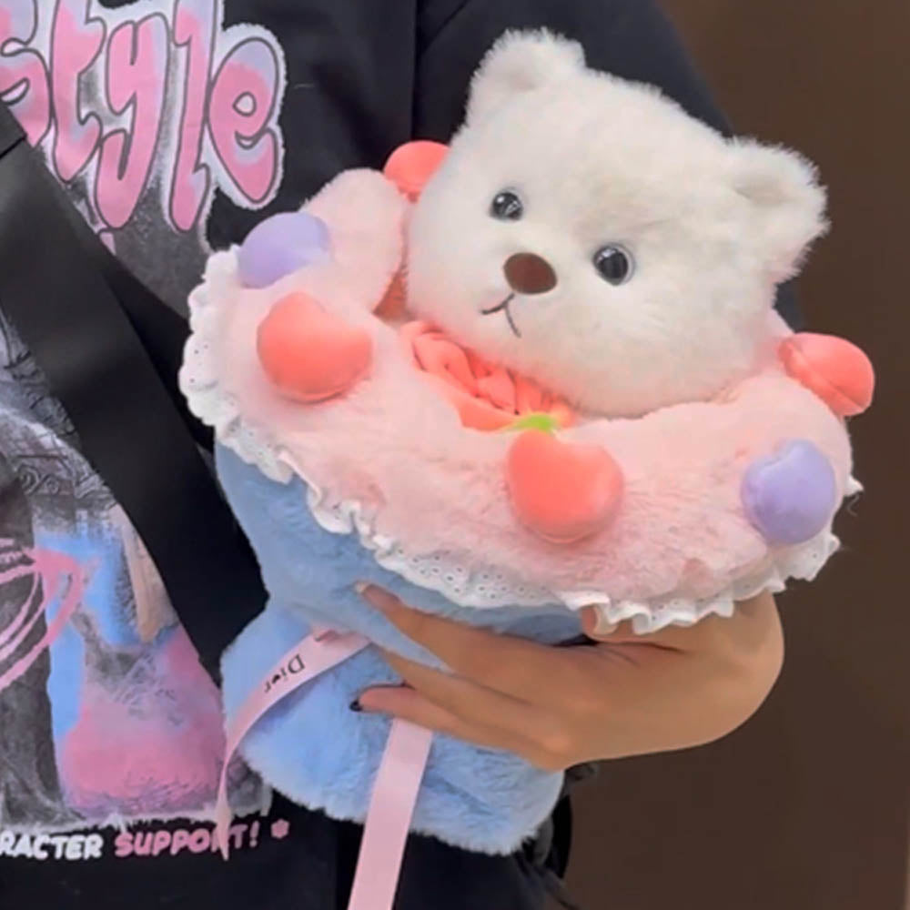 Kawaii Teddy Bear Flower Bouquet Stuffed Animal Plush toy triver